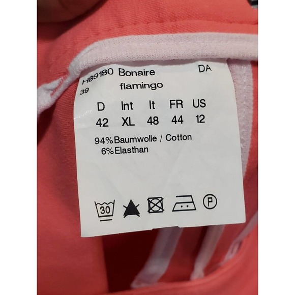 Pamela Henson Equestrian Solid Pink Cotton Skinny Fit Mid Rise Casual Pant XL - Picture 9 of 12